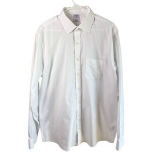 Brooks Brothers Shirt White Button Down Long Sleeve No Iron 16.5 Regular Fit